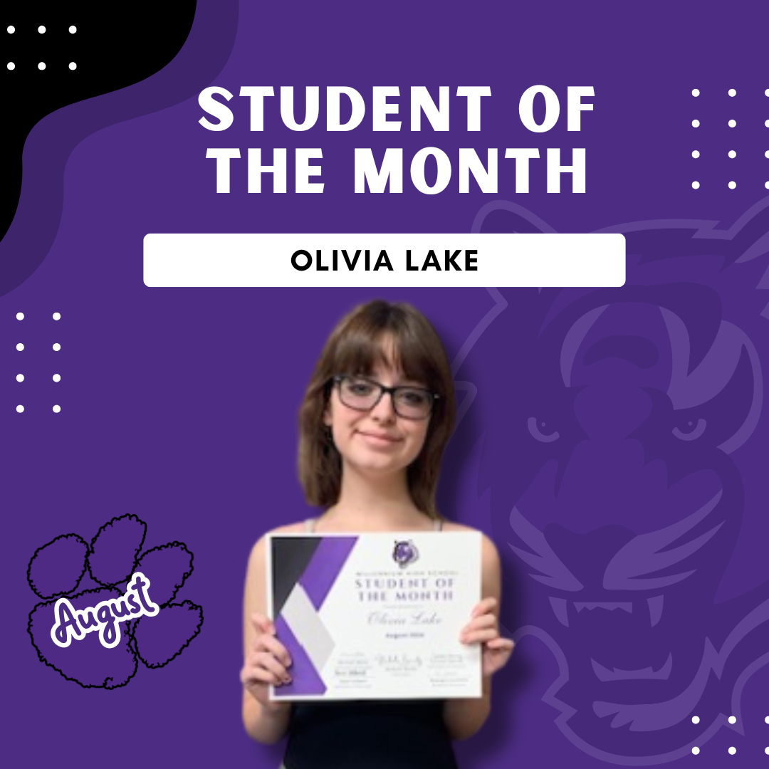 Olivia Lake August Student of the Month